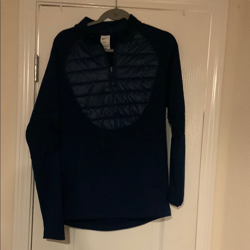 Nike Therma-Fit Jacket Half Zip Small Blue white